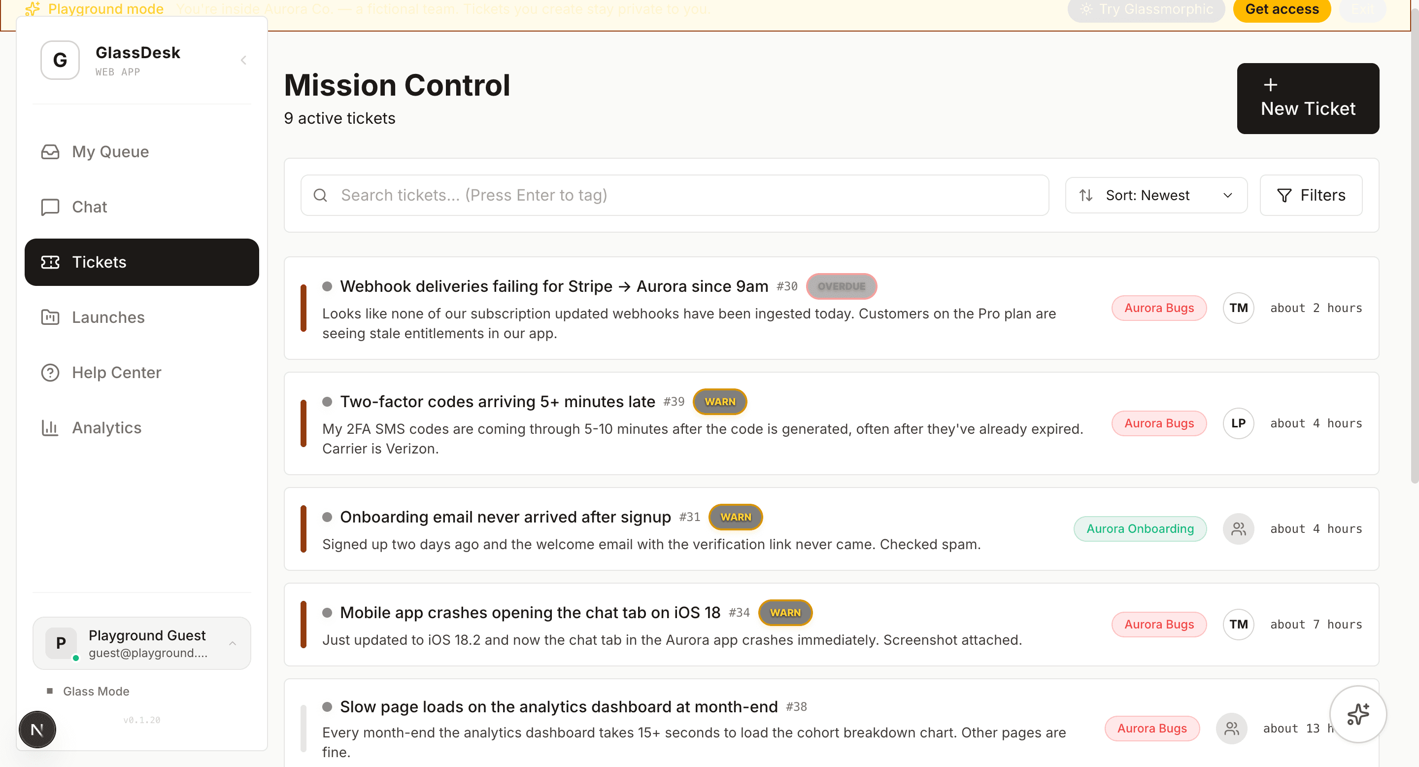 Mission Control — Swiss Ledger theme